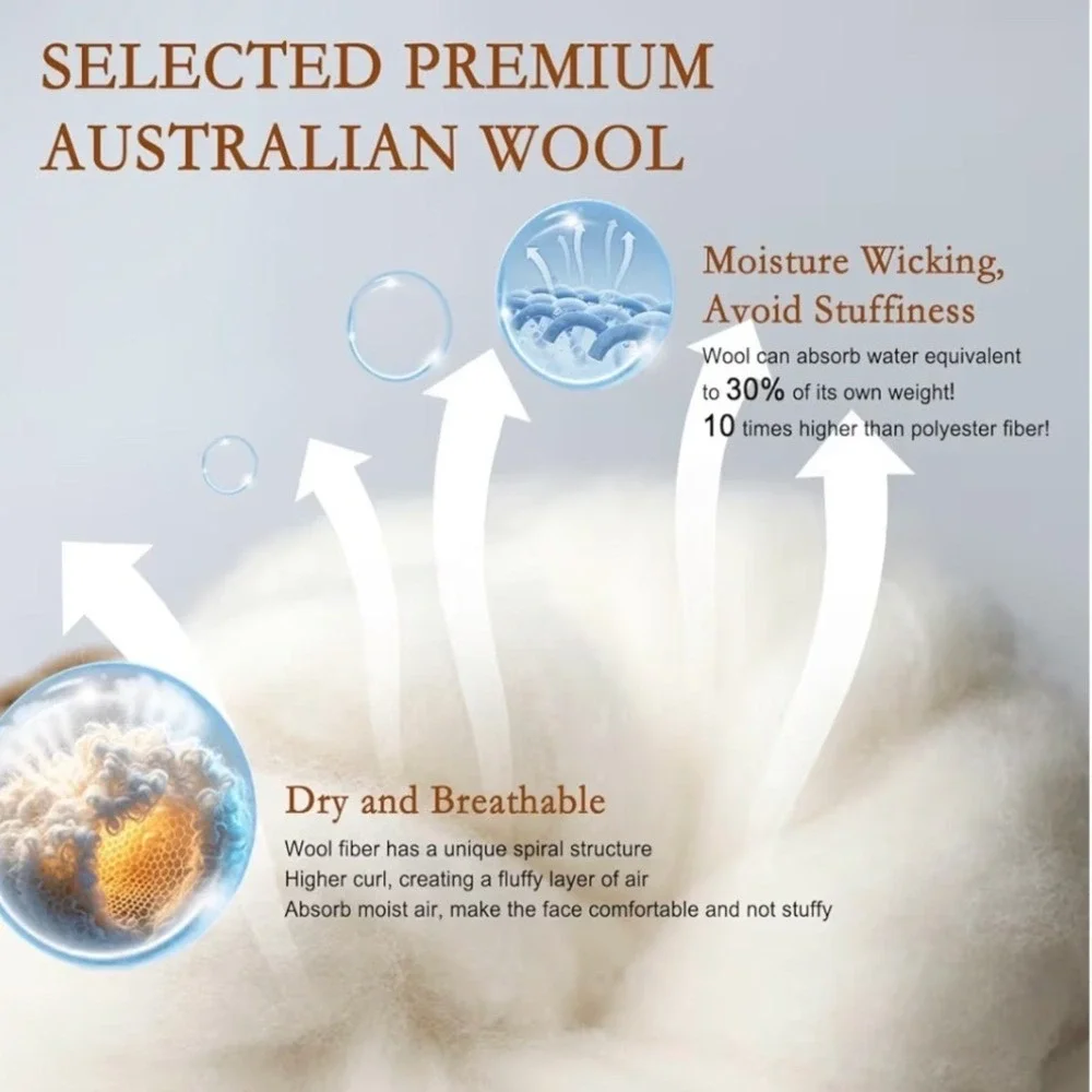 YOUR MOON Organic Standard Size Australian Wool Pillow